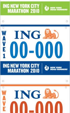 dossard du marathon de New York 2016